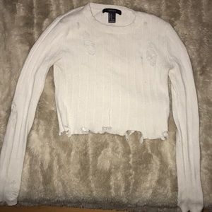 Distressed Cropped Sweater